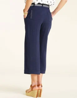 Hot Pantalon 7/8e bleu marine Larges|Pantalons