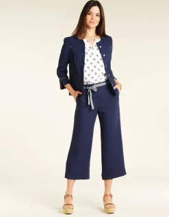 Hot Pantalon 7/8e bleu marine Larges|Pantalons