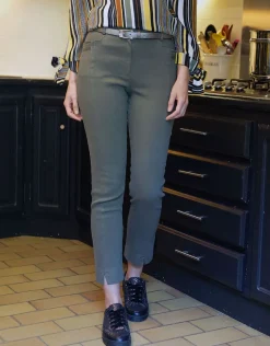 Sale Pantalon 7/8e coton kaki Slims|Pantalons