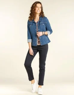 Outlet Pantalon 7/8e marine Ajustés|Pantalons