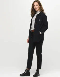 Clearance Pantalon 7/8e noir motifs Ajustés|Pantalons