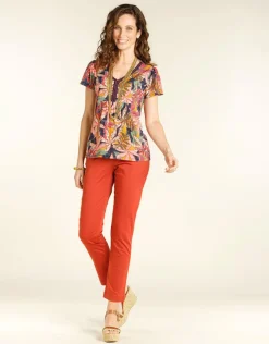 Best Pantalon 7/8e terracotta Ajustés|Pantalons