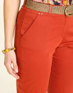 Best Pantalon 7/8e terracotta Ajustés|Pantalons
