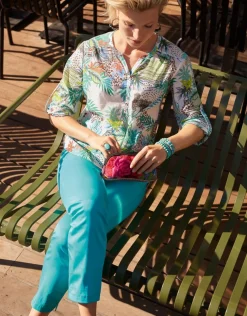 Fashion Pantalon 7/8e vert menthe Ajustés|Pantalons