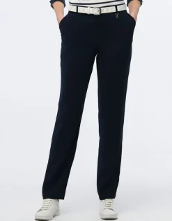 Fashion Pantalon en crêpe marine Pantalons|Droits