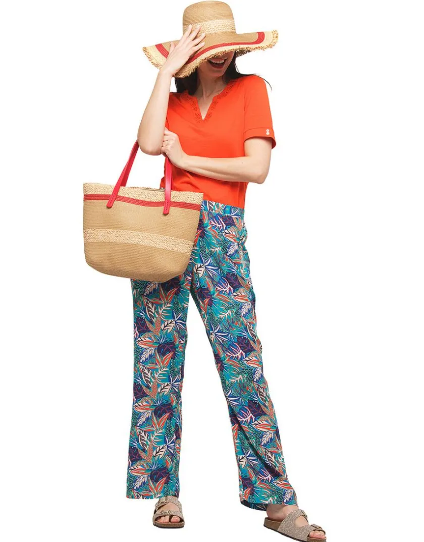 Clearance Pantalon fluide imprimé Larges|Pantalons