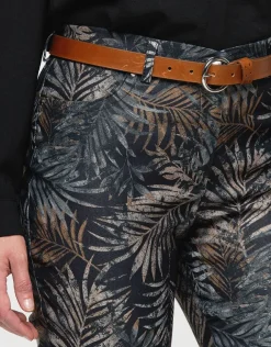 New Pantalon imprimé feuilles Ajustés|Slims