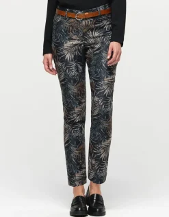 New Pantalon imprimé feuilles Ajustés|Slims