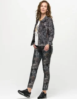New Pantalon imprimé feuilles Ajustés|Slims