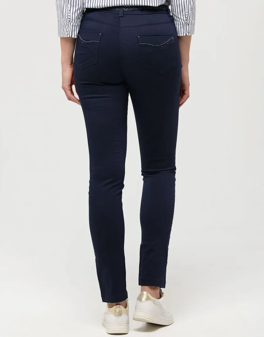 New Pantalon marine coton Slims|Pantalons