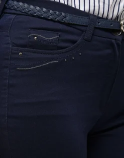 New Pantalon marine coton Slims|Pantalons