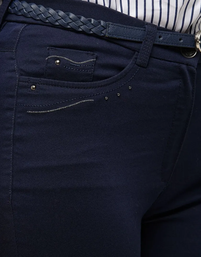 New Pantalon marine coton Slims|Pantalons