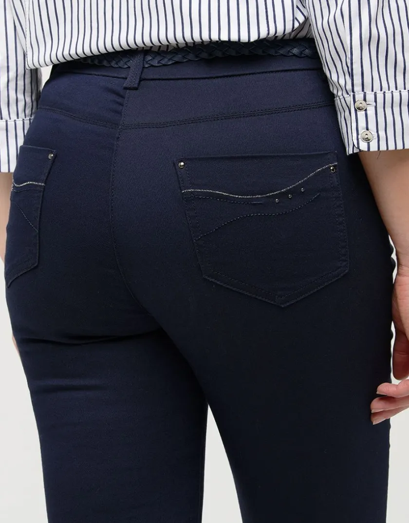 New Pantalon marine coton Slims|Pantalons