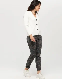 Online Pantalon marron motifs Ajustés|Pantalons
