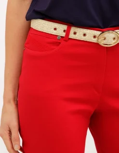 New Pantalon 7/8ème rouge Ajustés|Slims
