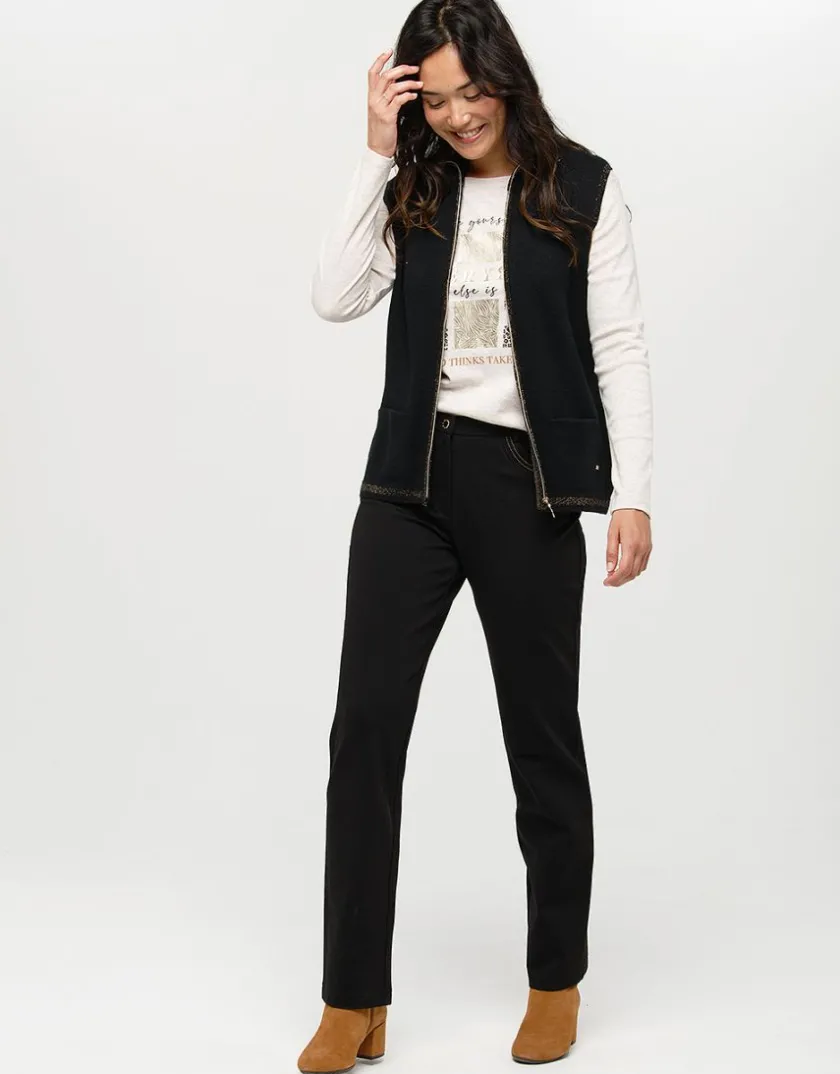 Hot Pantalon milano noir Larges|Pantalons
