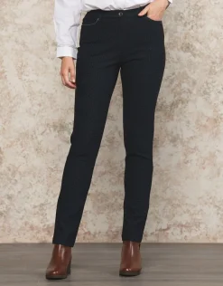 Fashion Pantalon Milano Noir bleu Ajustés|Pantalons
