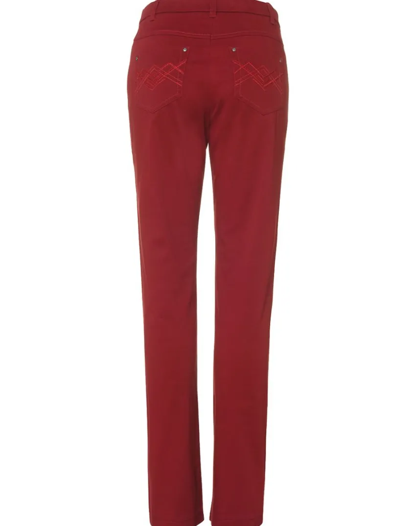 Outlet Pantalon rouge en coton Ajustés|Pantalons