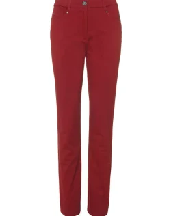 Outlet Pantalon rouge en coton Ajustés|Pantalons