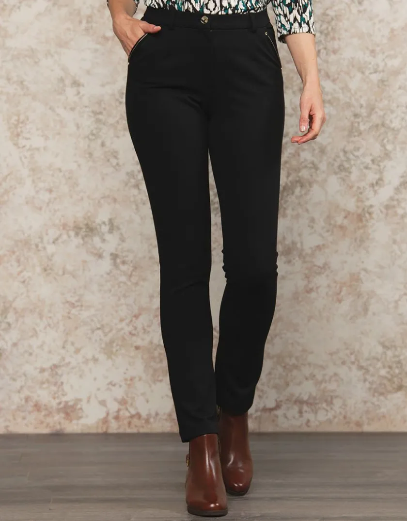 Clearance Pantalon sergé chic noir Ajustés|Pantalons
