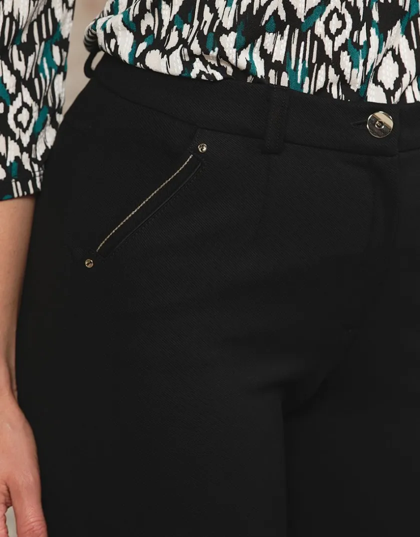 Clearance Pantalon sergé chic noir Ajustés|Pantalons