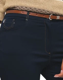 Fashion Pantalon slim marine Ajustés|Pantalons