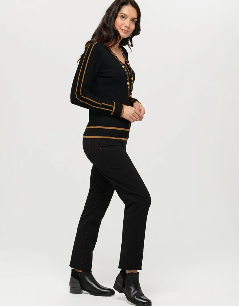 Outlet Pantalon slim milano noir Droits|Slims