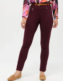 Fashion Pantalon slim rouge prune Slims|Pantalons