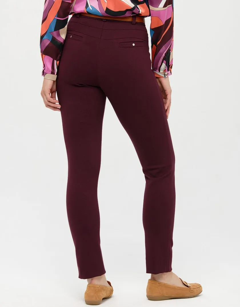 Fashion Pantalon slim rouge prune Slims|Pantalons