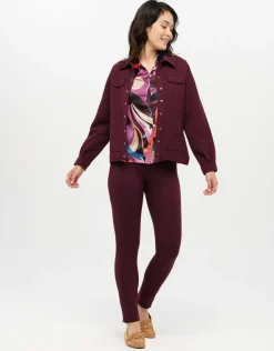 Fashion Pantalon slim rouge prune Slims|Pantalons