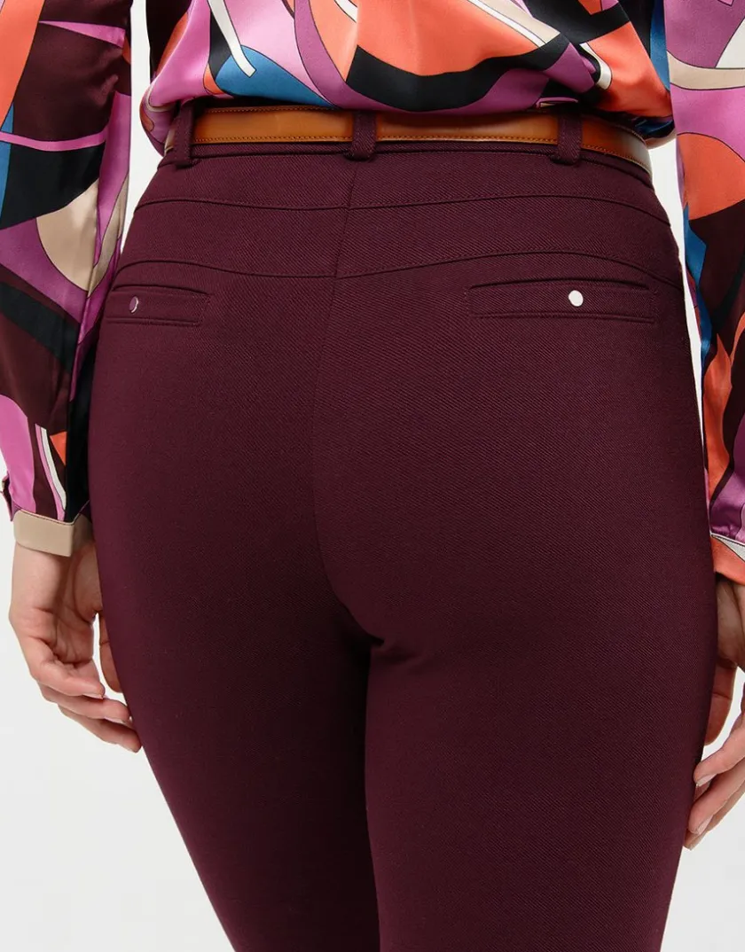 Fashion Pantalon slim rouge prune Slims|Pantalons