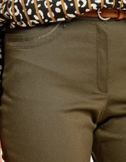Hot Pantalon stretch kaki Ajustés|Pantalons