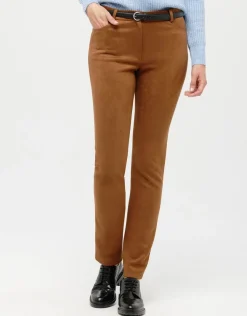 Fashion Pantalon suédine marron Slims|Pantalons