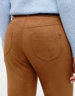 Fashion Pantalon suédine marron Slims|Pantalons