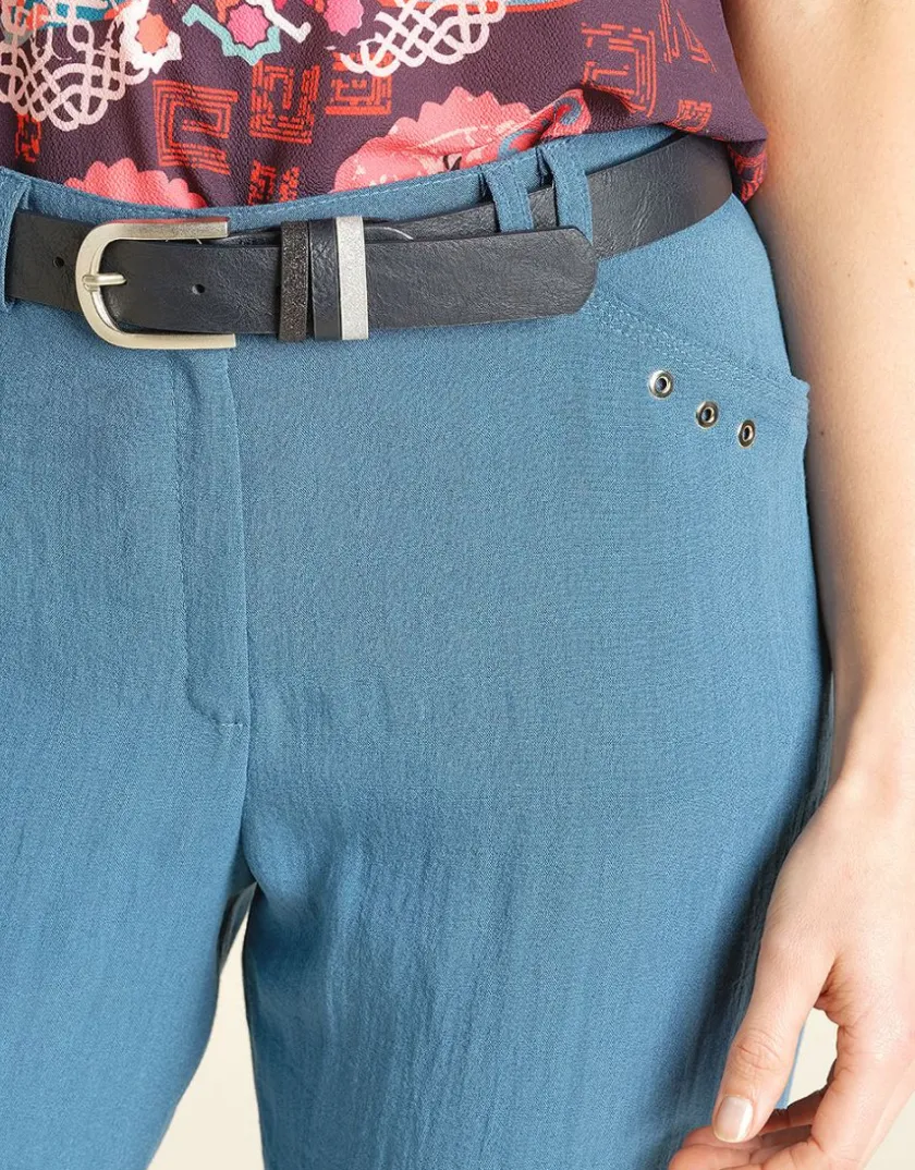 Sale Pantalon tailleur bleu Ajustés|Pantalons