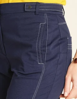 New Pantalon treillis bleu Ajustés|Pantalons