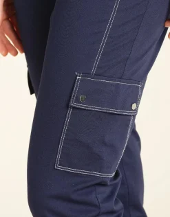 New Pantalon treillis bleu Ajustés|Pantalons