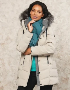 New Parka à capuche sable Doudounes|Parkas