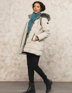 New Parka à capuche sable Doudounes|Parkas