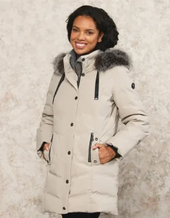 New Parka à capuche sable Doudounes|Parkas