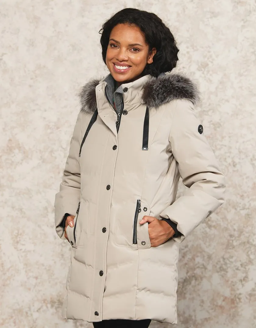 New Parka à capuche sable Doudounes|Parkas