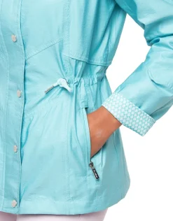 Outlet Parka courte turquoise Parkas|Parkas