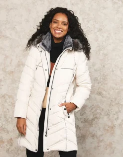 Outlet Parka longue écrue Doudounes|Parkas