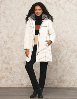 Outlet Parka longue écrue Doudounes|Parkas