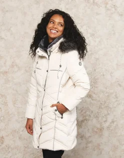 Outlet Parka longue écrue Doudounes|Parkas