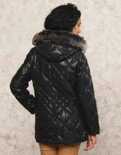 Discount Parka noire laquée Doudounes|Parkas