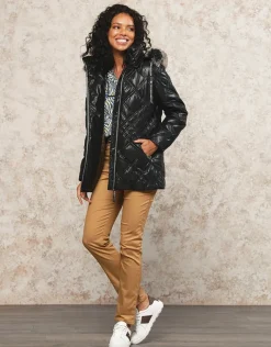 Discount Parka noire laquée Doudounes|Parkas
