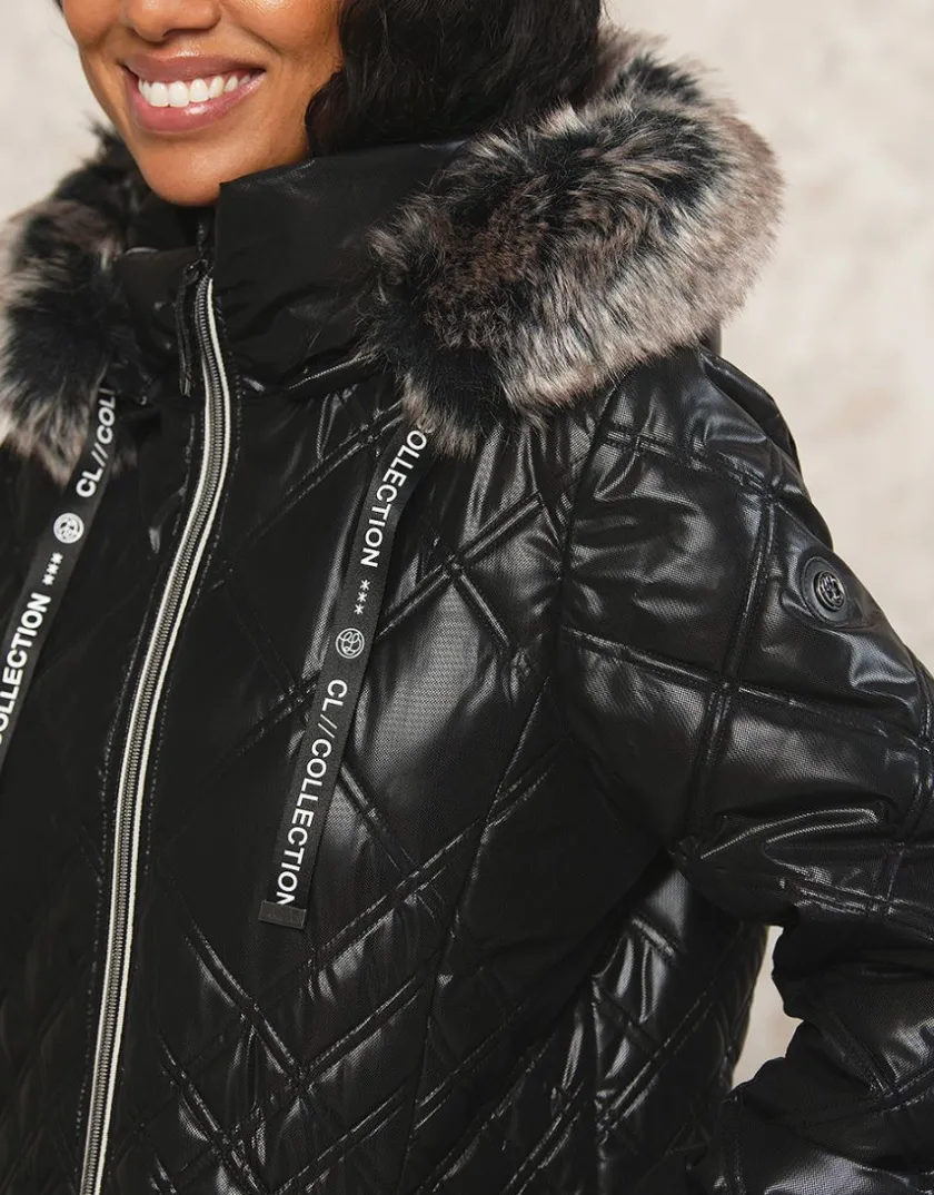 Discount Parka noire laquée Doudounes|Parkas