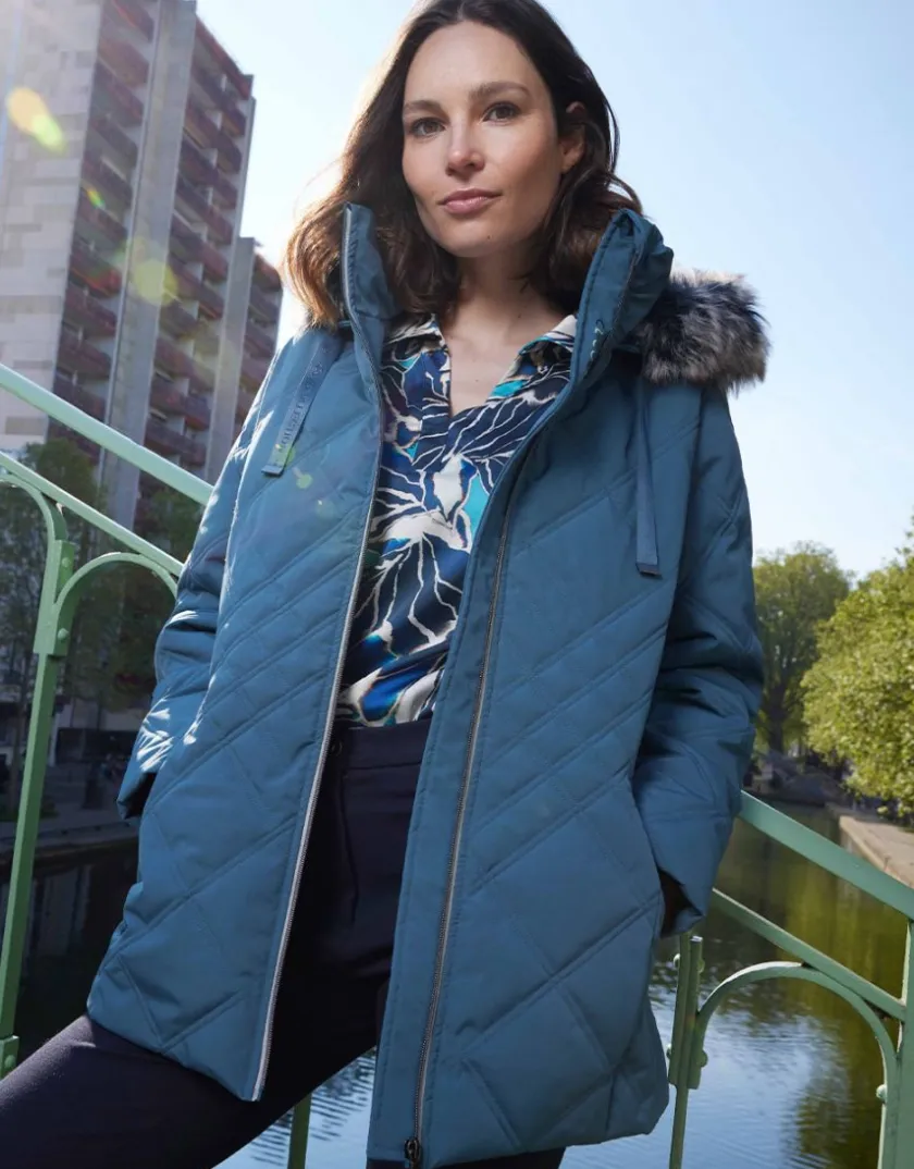 Online Parkas bleu à capuche Doudounes|Parkas