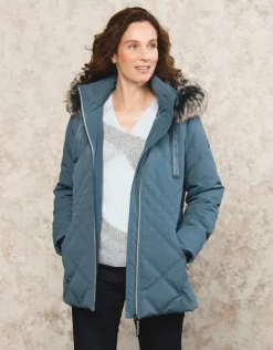 Online Parkas bleu à capuche Doudounes|Parkas